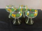 Antieke Likeurglaasjes met Druiven Decoratie - Set van 4, Antiek en Kunst, Ophalen of Verzenden
