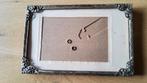Klein antiek zilver kleur fotolijstje bewerkt randje en hoek, Antiek en Kunst, Ophalen of Verzenden