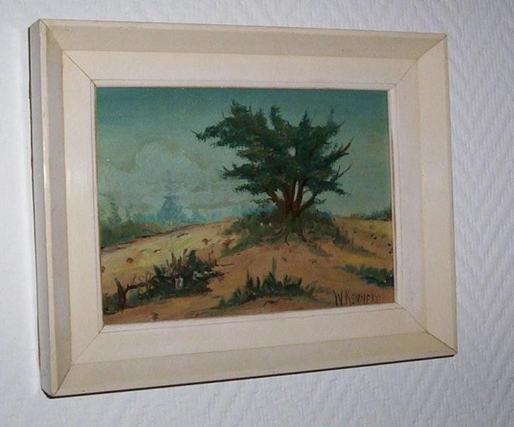 W. Kennedy, zandverstuiving, olieverf, gesigneerd, Antiek en Kunst, Kunst | Schilderijen | Klassiek, Ophalen of Verzenden