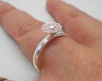 Zilveren spinning stapelring met bloem maat 17.25 nr.624, Sieraden, Tassen en Uiterlijk, Verzenden, Zo goed als nieuw, 17 tot 18