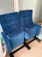 Bioscoopstoelen donkerblauw 3 stuks, Huis en Inrichting, Fauteuils, Ophalen, 125 cm of meer, Zo goed als nieuw, Stof