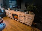 Steigerhouten Dressoir met Elektrische Haard, Huis en Inrichting, Kasten | Televisiemeubels, Gebruikt, 150 tot 200 cm, Ophalen of Verzenden
