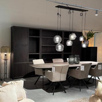 Zeer luxe vakkenkast in japandi bruin 360cm breed  beschikbaar voor biedingen