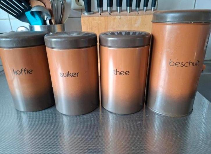 Vintage Brabantia Voorraadblikken Set, Huis en Inrichting, Keuken | Keukenbenodigdheden, Gebruikt, Ophalen