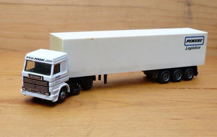 Efsi Scania 143m 450 + oplegger penske logistics roosendaal., Hobby en Vrije tijd, Modelauto's | 1:87, Gebruikt, Bus of Vrachtwagen