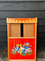Vintage poppenkast met 5 poppen, Kinderen en Baby's, Speelgoed | Houten speelgoed, Overige typen, Gebruikt, Ophalen