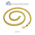 RVS Gold-color ketting "Diniz" 59 cm. rvs gouden ketting, Nieuw, Goud, Overige materialen, Ophalen of Verzenden