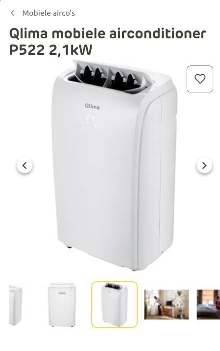 Qlima P522 Mobiele Airco - Weinig Gebruikt!, Witgoed en Apparatuur, Airco's, Zo goed als nieuw, Mobiele airco, Minder dan 60 m³