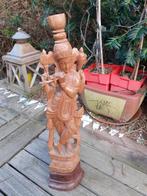 Beeld van de God Krishna, fraai houtsnijwerk, Ophalen of Verzenden