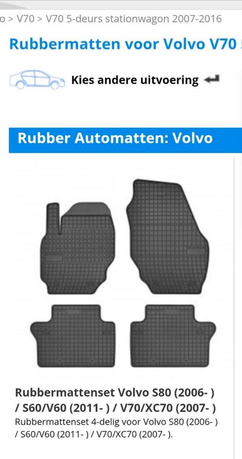 Rubberen Automatten Volvo V70 (2007-2016), Auto diversen, Automatten, Gebruikt, Ophalen of Verzenden