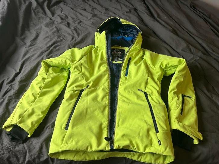Falcon Wintersportjas Geel/Groen - Maat S, Kleding | Heren, Wintersportkleding, Zo goed als nieuw, Jack, Ophalen of Verzenden