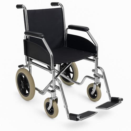 Onverwoestbare stevige inklapbare transport rolstoel €69,00, Diversen, Rolstoelen, Gebruikt, Duwrolstoel, Inklapbaar, Ophalen of Verzenden
