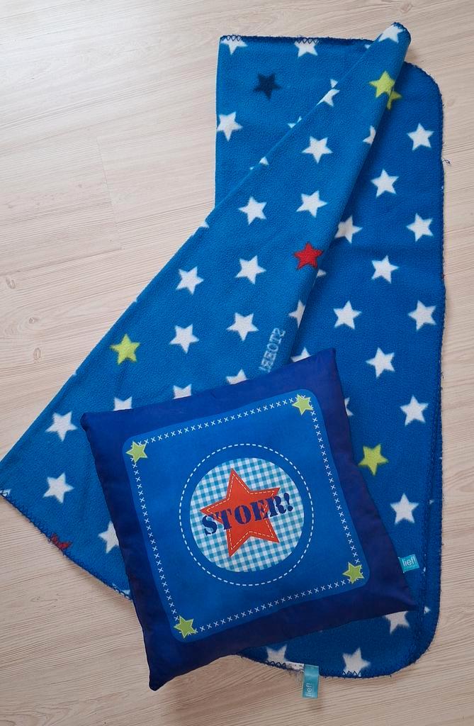 Fleecedeken & Kussen 'Stoer' - Lief!, Kinderen en Baby's, Kinderkamer | Inrichting en Decoratie, Zo goed als nieuw, Kleed of Kussen