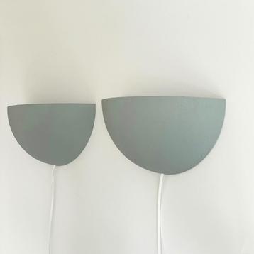 2 vintage WANDLAMPEN Nordlux Denmark grijs metaal uplight beschikbaar voor biedingen