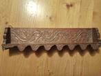 Antiek houten rekje met houtsnijwerk 37x8x5 cm, Antiek en Kunst, Ophalen of Verzenden