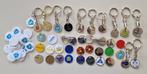Winkelwagenmuntjes 60 stuks 24 plastic AH en 36 andere., Verzamelen, Winkelwagenmuntjes, Ophalen of Verzenden