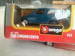 Te koop Fiat cinquecento van Burago in originele doos., Ophalen of Verzenden, Zo goed als nieuw, Auto, Overige merken