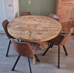Ronde Steigerhouten Eettafel - 130cm, Huis en Inrichting, Tafels | Eettafels, Ophalen, Gebruikt, Rond, Landelijk, robuust