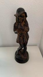 Bronzen beeldje van meisje met blokfluit, Antiek en Kunst, Ophalen of Verzenden