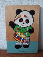 Vintage houten Simplex Toys puzzel Panda trommel