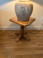 Eiken bijzettafel, Minder dan 55 cm, Gebruikt, Vierkant, Hout