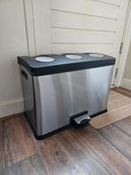 EKO 3x12L (36L) prullenbak / pedaalemmer 3 vakken, Huis en Inrichting, Ophalen, Met pedaal, Zo goed als nieuw, Rvs