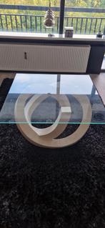 Salontafel met glasplaat, Ophalen, 50 tot 100 cm, Vierkant, 50 tot 100 cm