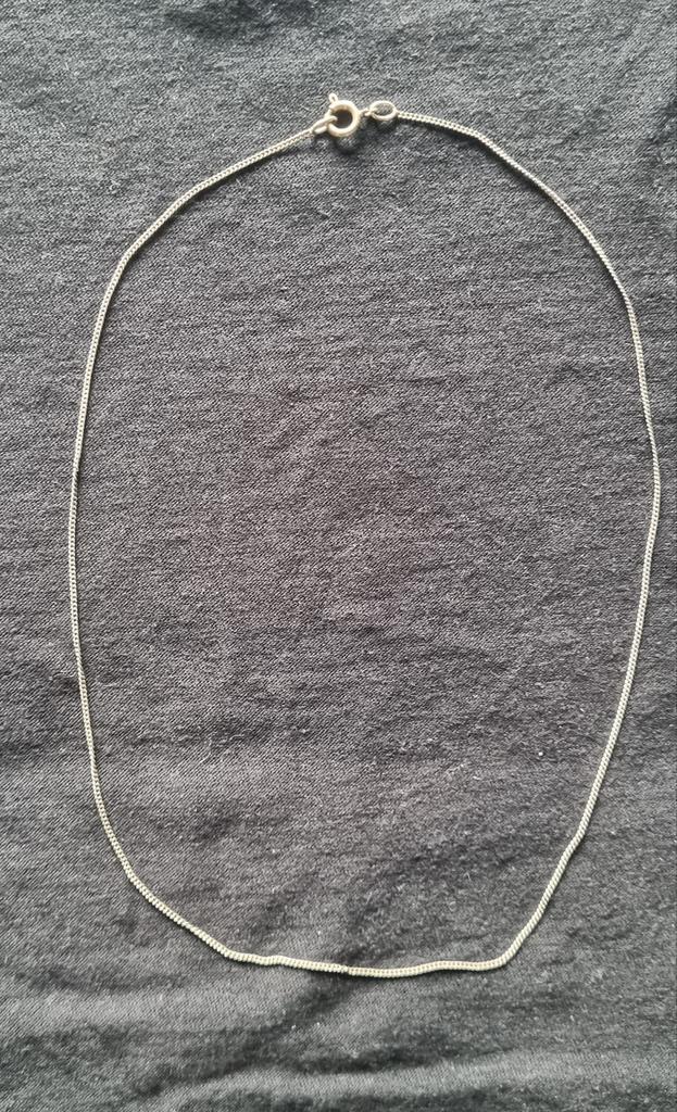 Zilveren ketting 925 – 40 cm, Sieraden, Tassen en Uiterlijk, Kettingen, Zo goed als nieuw, Zilver, Zilver, Ophalen of Verzenden