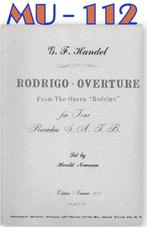 MU-112 Blokfluit bladmuziek Rodrigo Ouverture, Muziek en Instrumenten, Bladmuziek, Gebruikt, Ophalen of Verzenden, Blokfluit, Artiest of Componist