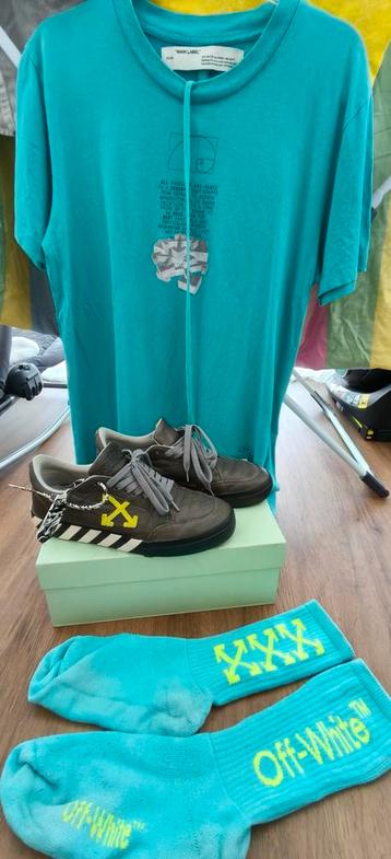 Off white vulc low top en dripping logo tee en sokken beschikbaar voor biedingen
