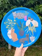 Berkhout dienblad met katten - 38cm, Huis en Inrichting, Woonaccessoires | Dienbladen, Ophalen, Zo goed als nieuw, Rond, Hout