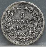 Zilveren stuiver 1859 - 5 cent 1859 Willem 3, Postzegels en Munten, Munten | Nederland, Zilver, Koning Willem III, Losse munt