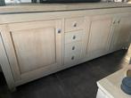 Licht Eiken Meubelset - Dressoir, Tafel, Stoelen, Ophalen, Gebruikt, Eikenhout, 200 cm of meer