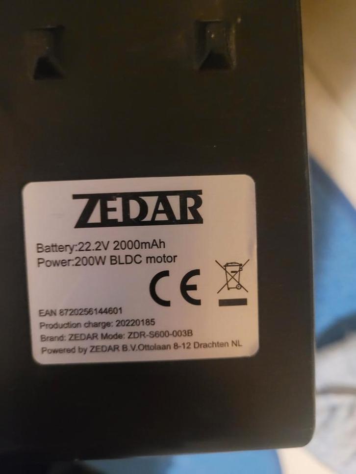 Zedar ZDR-S600-003B Stofzuiger - Gebruikt, Witgoed en Apparatuur, Stofzuigers, Gebruikt, Stofzuiger, Minder dan 1200 watt, Reservoir