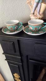Twee Chinese wan shou porselein kop en schotels gemerkt, Antiek en Kunst, Ophalen of Verzenden