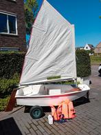 Te koop: optimist zeil klaar incl. Waltrailer, Ophalen, Gebruikt