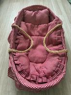Mooie rood wit geblokte reiswieg, reismand voor de pop, Ophalen, Zo goed als nieuw