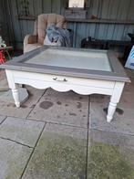 Salontafel grenenhout met lade en glasplaat Gratis!!, Ophalen, Gebruikt, 50 tot 100 cm, Glas