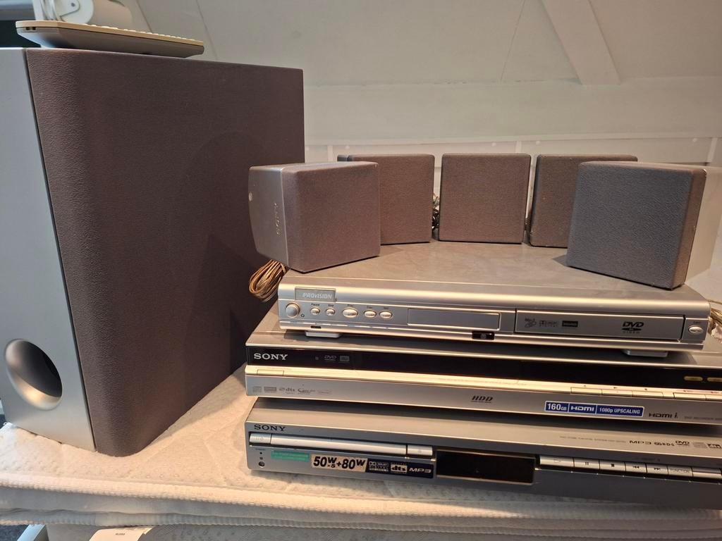 Home cinema set met DVD speler en luidsprekers, Audio, Tv en Foto, Home Cinema-sets, Gebruikt, Ophalen of Verzenden, 5.1-systeem