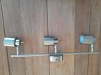 z.g.a.n. rvs  PHILIPS opbouwspot - 3 spots, Huis en Inrichting, Lampen | Spots, Ophalen of Verzenden, Zo goed als nieuw, Metaal of Aluminium