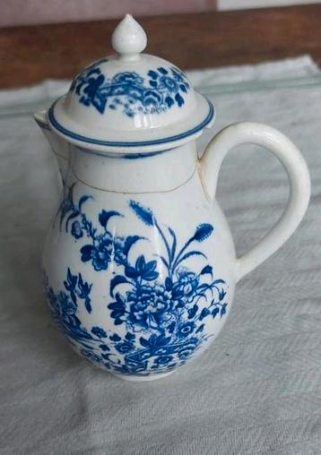 Antiek 18e eeuws porselein Worcester koffiepotje beschikbaar voor biedingen
