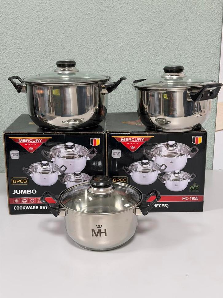 NIEUW - Mercury Haus Jumbo 6-delige pannenset MC-1855 pannen, Huis en Inrichting, Keuken | Potten en Pannen, Nieuw, Pannenset