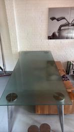Philippe Starck (desinger) Glazen Tafel, Huis en Inrichting, Tafels | Eettafels, Ophalen, 200 cm of meer, 50 tot 100 cm, Zo goed als nieuw