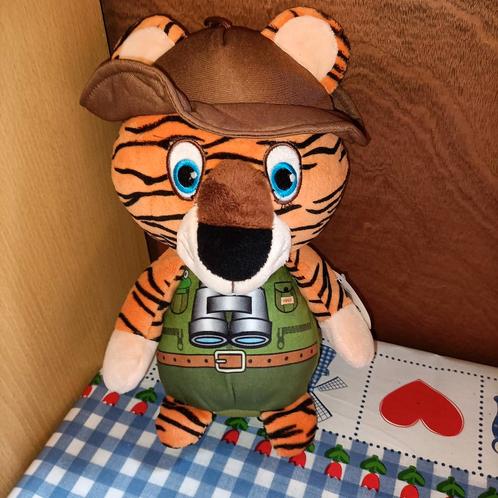 Safari boswachter tijger knuffel met kaartje Koppen, Kinderen en Baby's, Speelgoed | Knuffels en Pluche, Ophalen of Verzenden