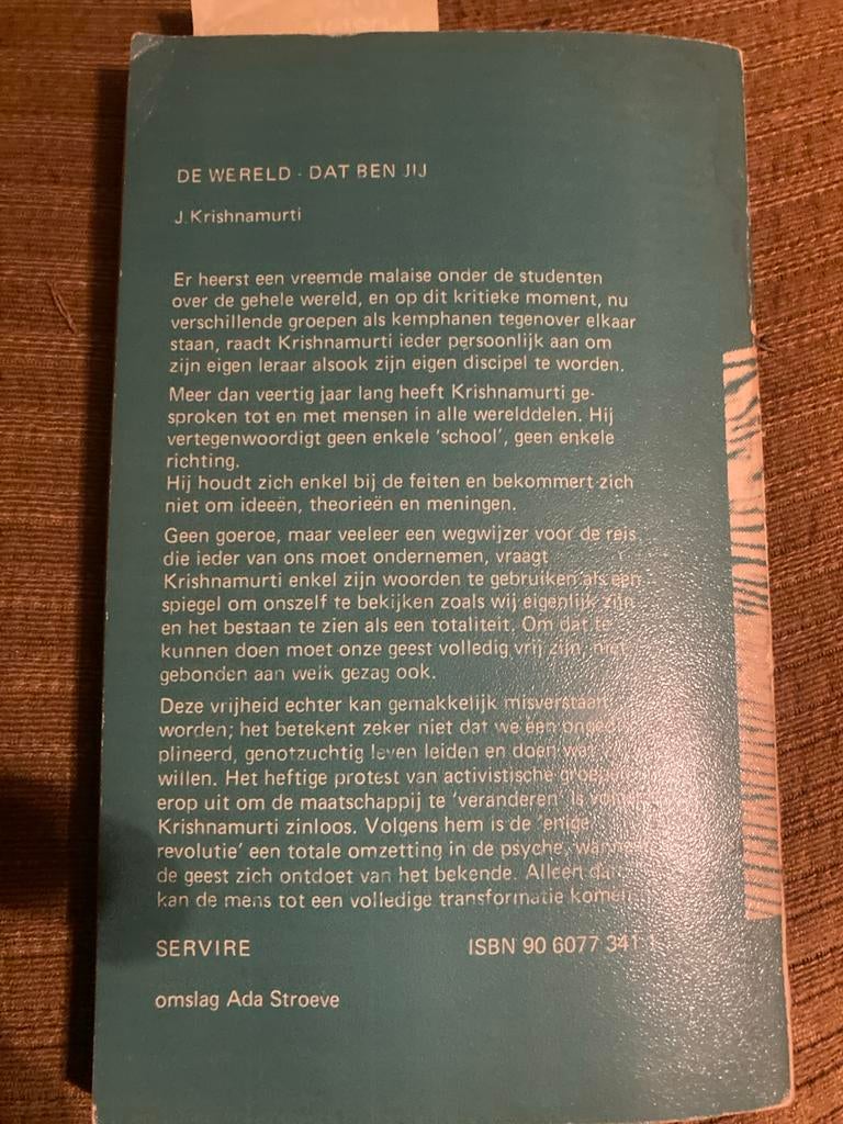 De Wereld - Dat Ben Jij (J. Krishnamurti), Boeken, Ophalen of Verzenden, Gelezen, Algemeen