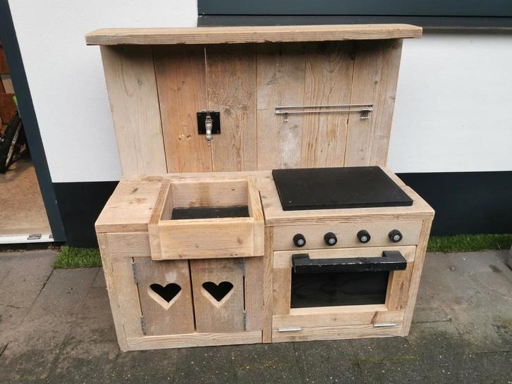 Steigerhouten Speelkeuken voor Kinderen Sinterklaas idee, Kinderen en Baby's, Speelgoed | Speelkeukens, Gebruikt, Speelkeuken