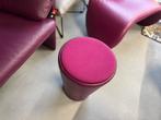 Leolux Barillo Kruk Bijzettafel Paars Roze Leer design, Huis en Inrichting, Minder dan 55 cm, Leolux, Rond, Ophalen of Verzenden
