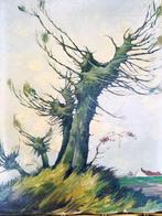 Olieverf schilderij op paneel 'Knotwilgen/-linden' ~1930. Af, Verzenden