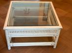 GRATIS: salontafel rotan glas wit vierkant 70x70 cm, Ophalen, Gebruikt, 50 tot 100 cm, Vierkant