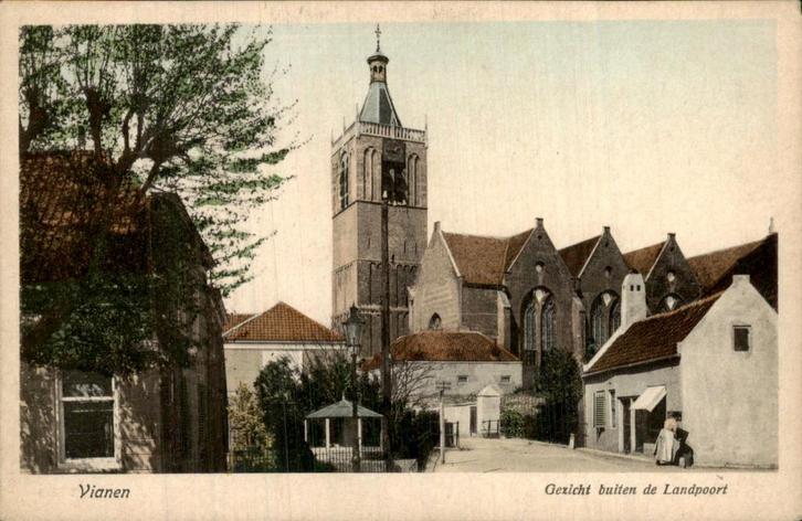 Vianen - buiten de Landpoort, Verzamelen, Ansichtkaarten | Nederland, Gelopen, Utrecht, Voor 1920, Ophalen of Verzenden